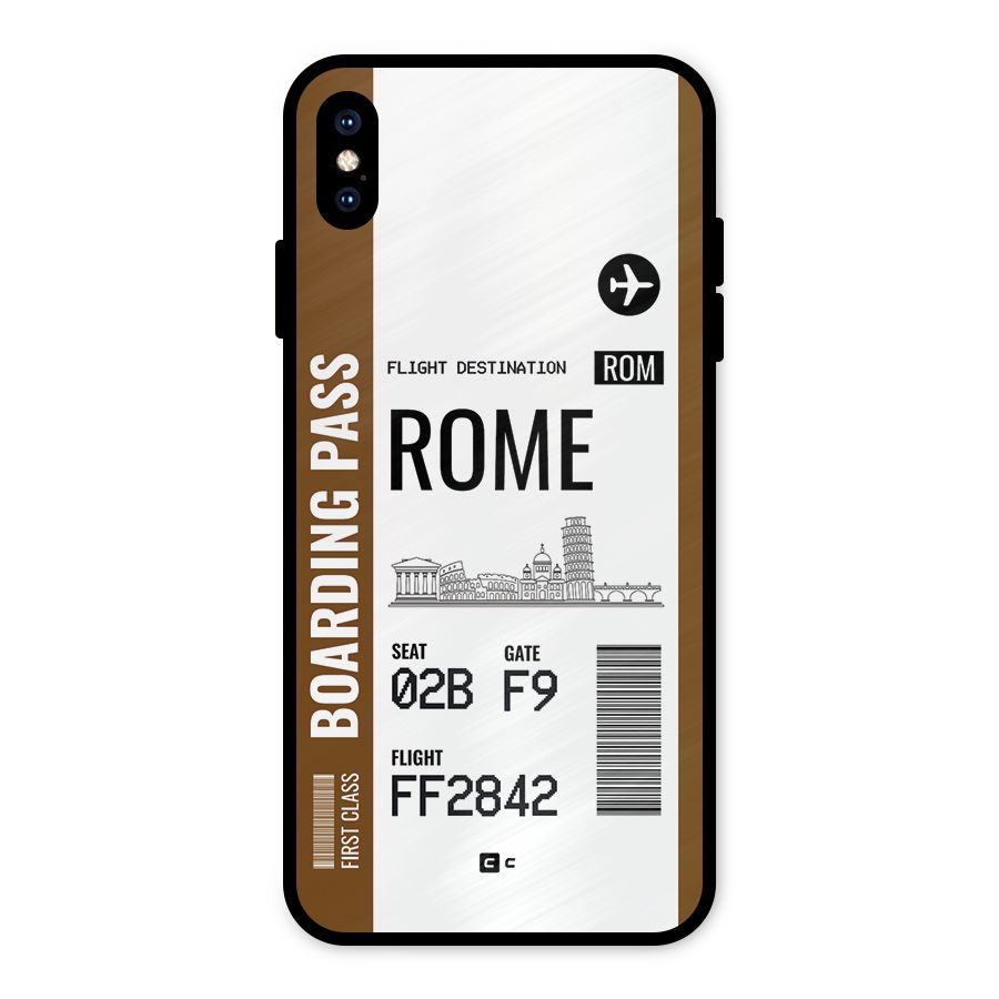 Rome Boarding Pass Metal Back Case for iPhone XS Max
