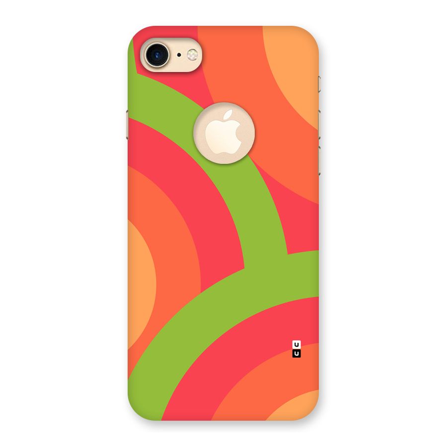 Rounded Shapes Back Case for iPhone 7 Logo Cut