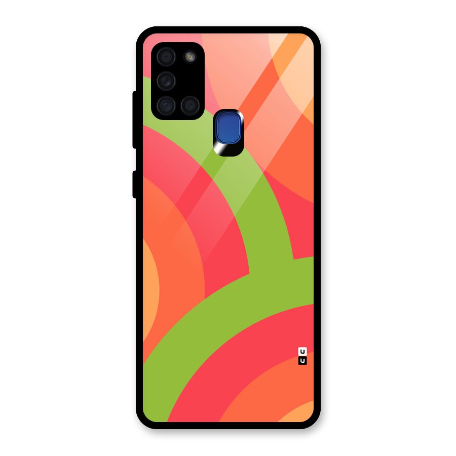 Rounded Shapes Glass Back Case for Galaxy A21s
