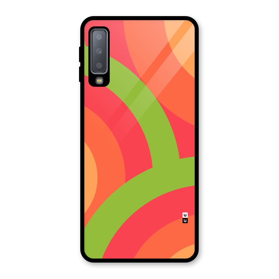Rounded Shapes Glass Back Case for Galaxy A7 (2018)