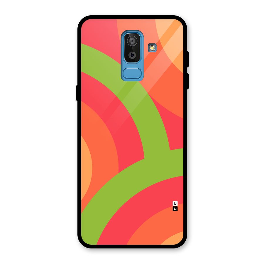 Rounded Shapes Glass Back Case for Galaxy J8