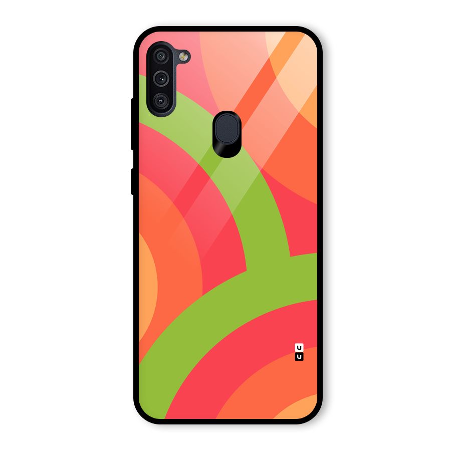 Rounded Shapes Glass Back Case for Galaxy M11