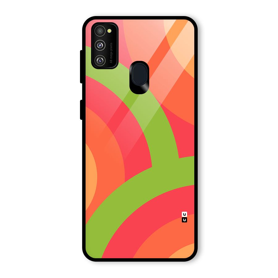 Rounded Shapes Glass Back Case for Galaxy M30s
