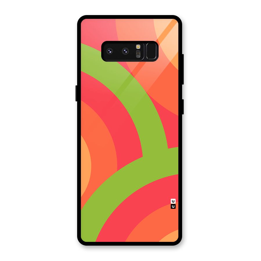 Rounded Shapes Glass Back Case for Galaxy Note 8