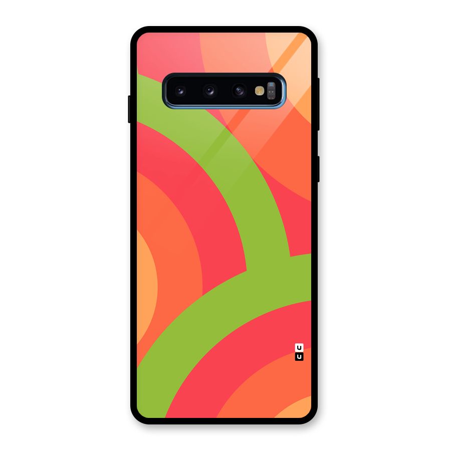 Rounded Shapes Glass Back Case for Galaxy S10
