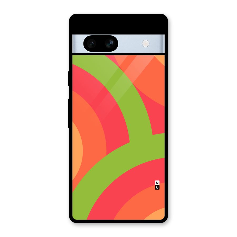 Rounded Shapes Glass Back Case for Google Pixel 7a