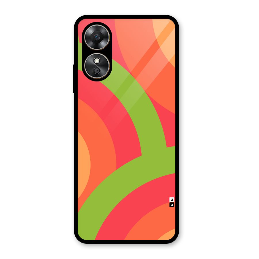 Rounded Shapes Glass Back Case for Oppo A17