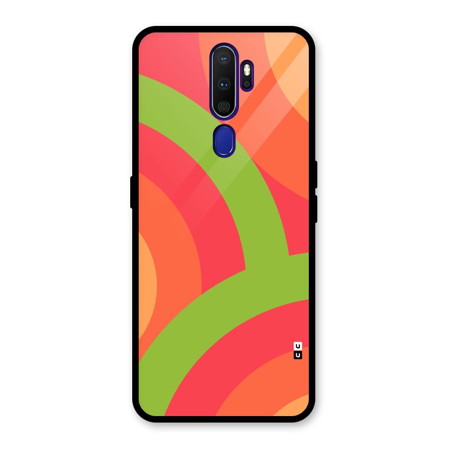 Rounded Shapes Glass Back Case for Oppo A9 (2020)