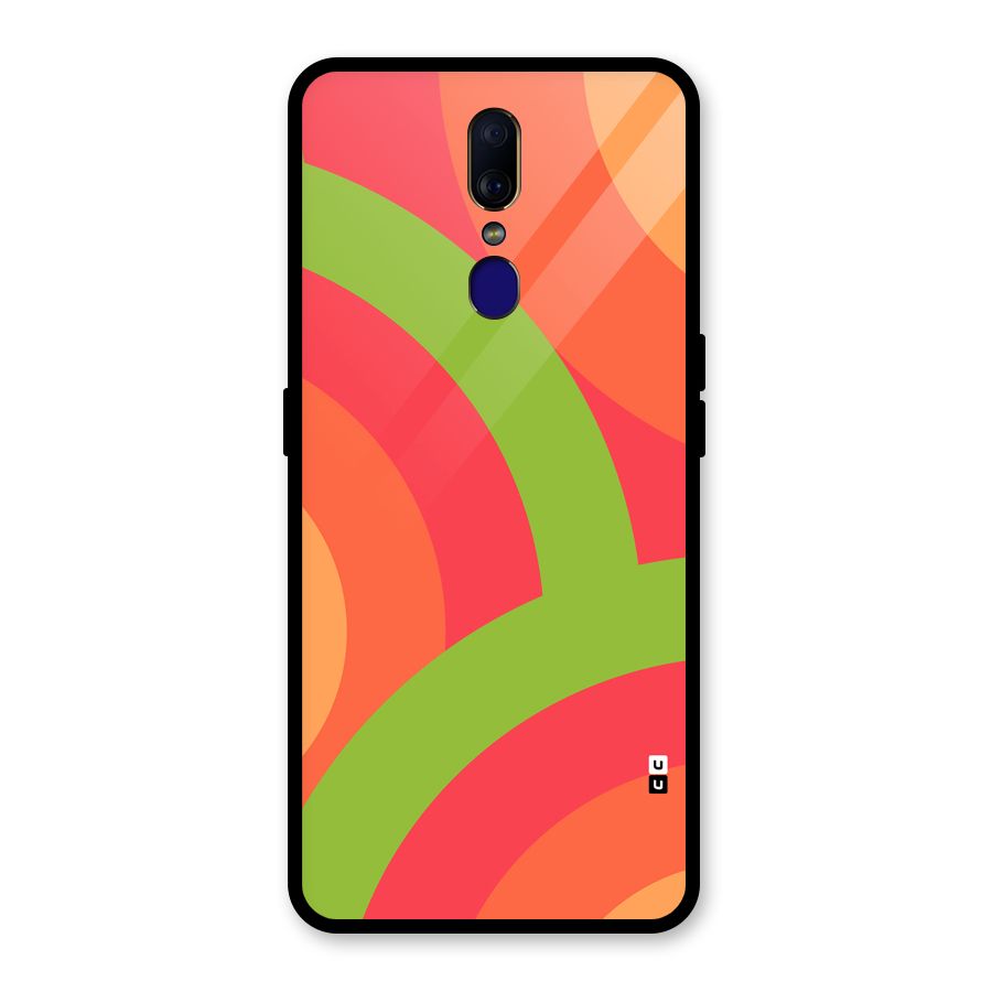 Rounded Shapes Glass Back Case for Oppo F11