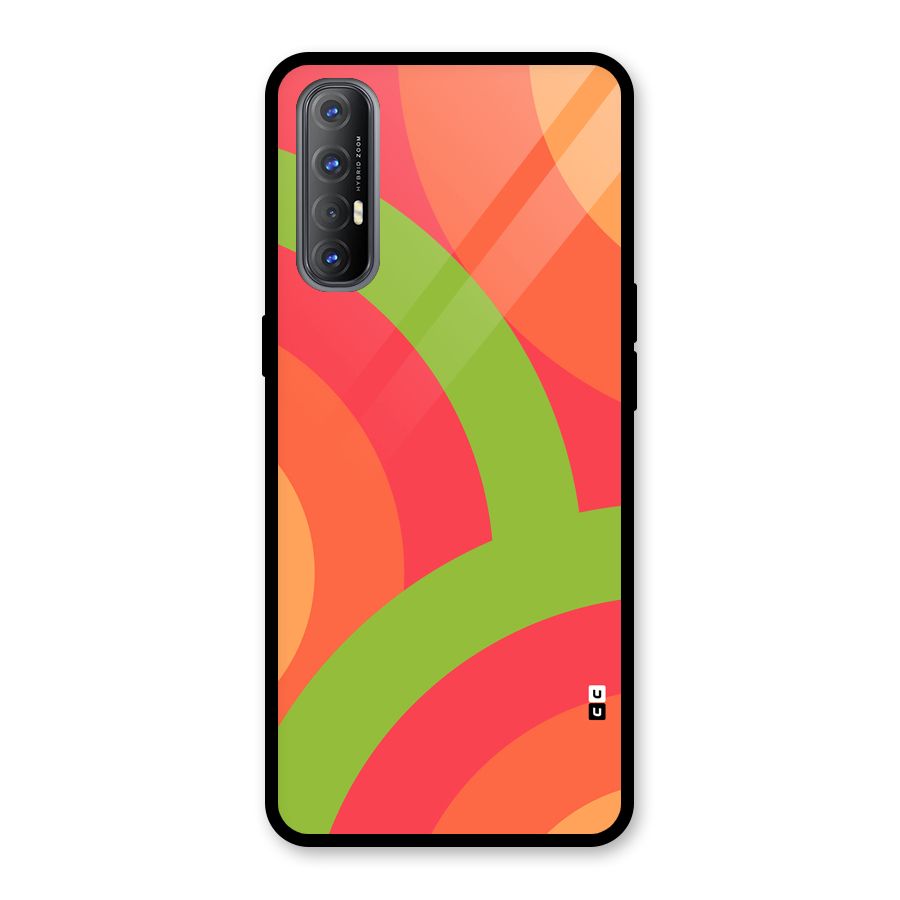 Rounded Shapes Glass Back Case for Oppo Reno3 Pro