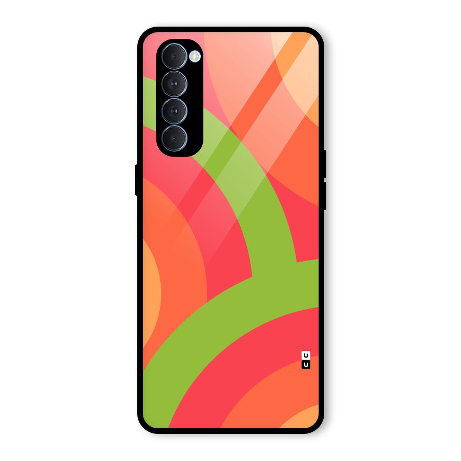 Rounded Shapes Glass Back Case for Oppo Reno4 Pro