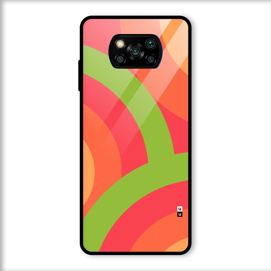 Rounded Shapes Glass Back Case for Poco X3
