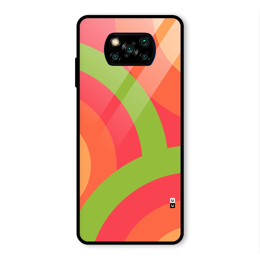 Rounded Shapes Glass Back Case for Poco X3 Pro