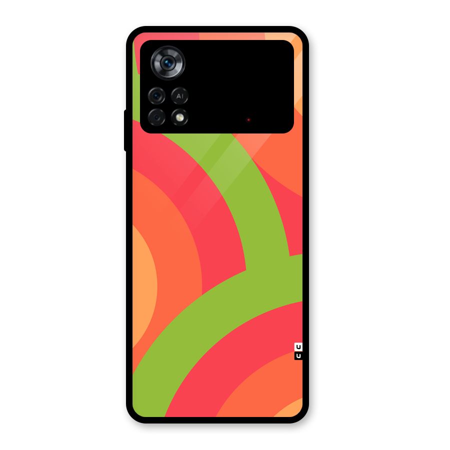 Rounded Shapes Glass Back Case for Poco X4 Pro 5G