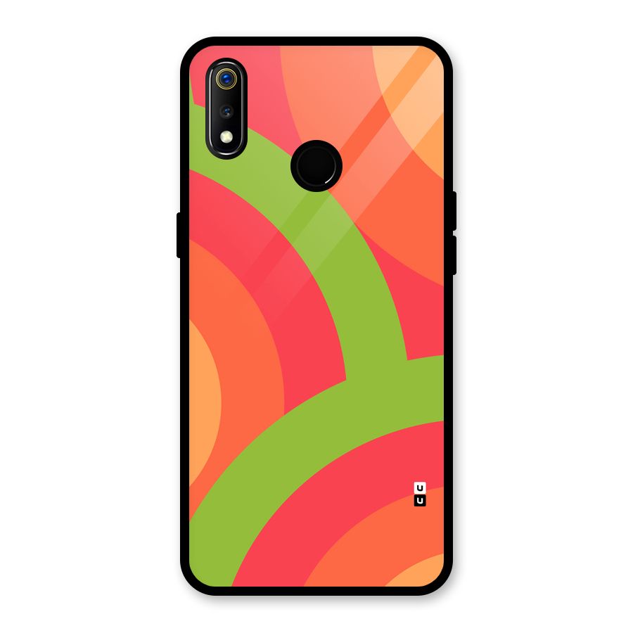 Rounded Shapes Glass Back Case for Realme 3i