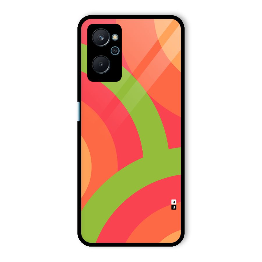 Rounded Shapes Glass Back Case for Realme 9i