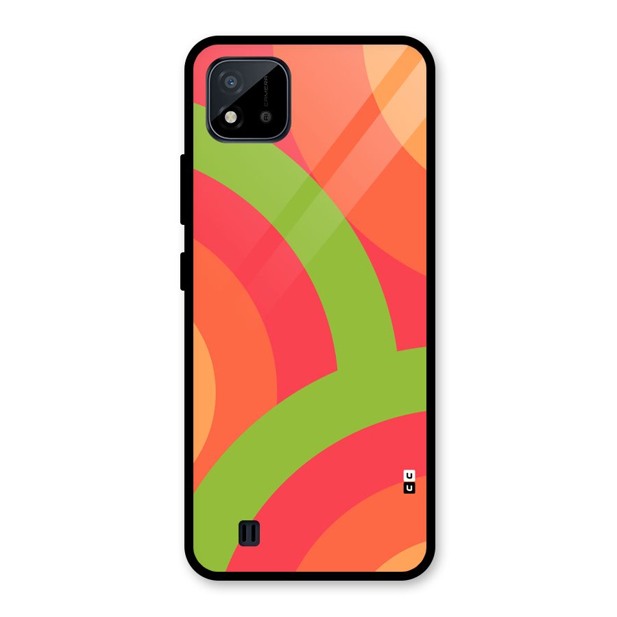 Rounded Shapes Glass Back Case for Realme C11 2021
