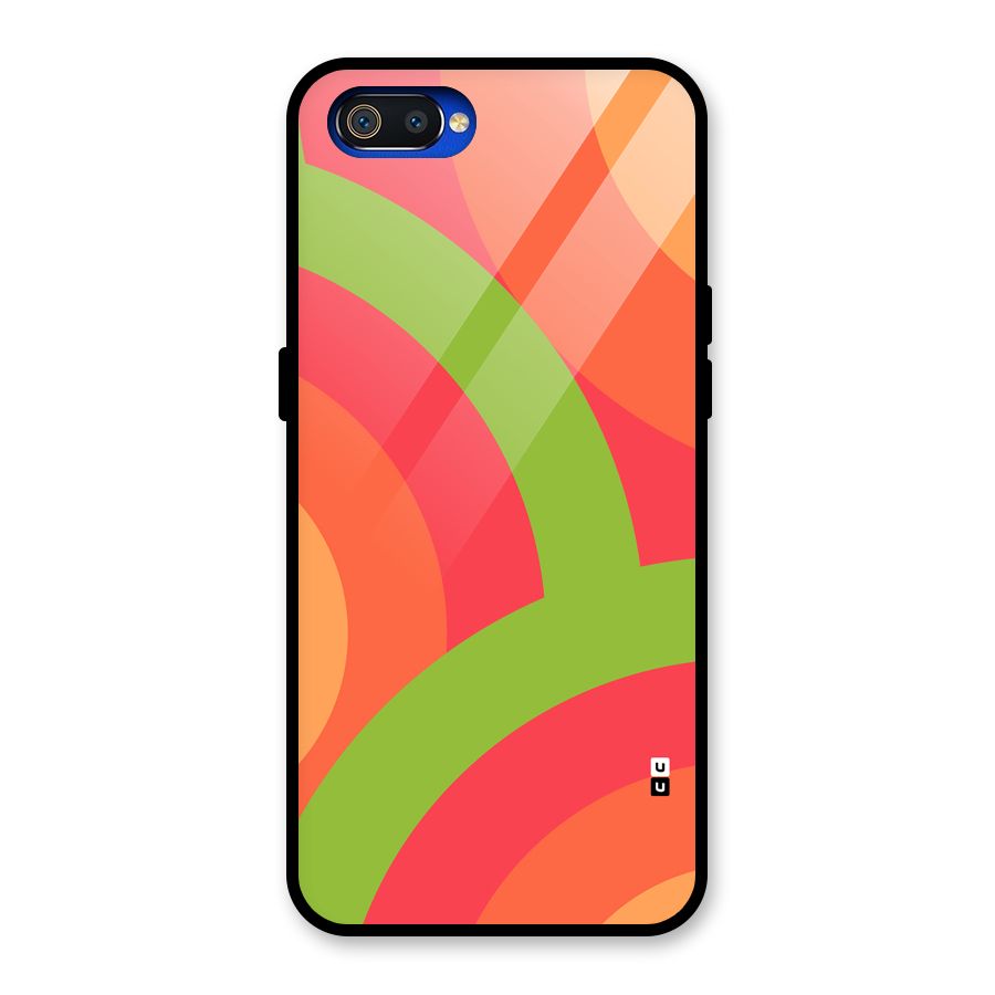 Rounded Shapes Glass Back Case for Realme C2