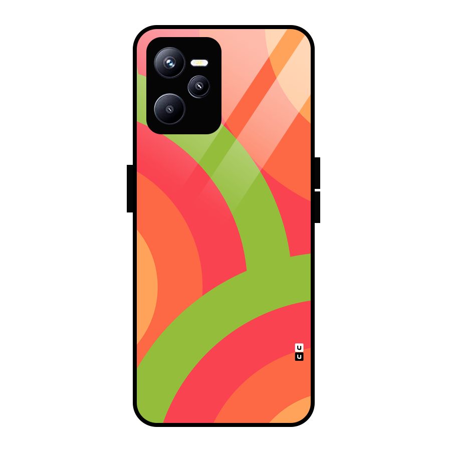 Rounded Shapes Glass Back Case for Realme C35