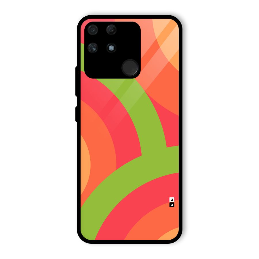 Rounded Shapes Glass Back Case for Realme Narzo 50A