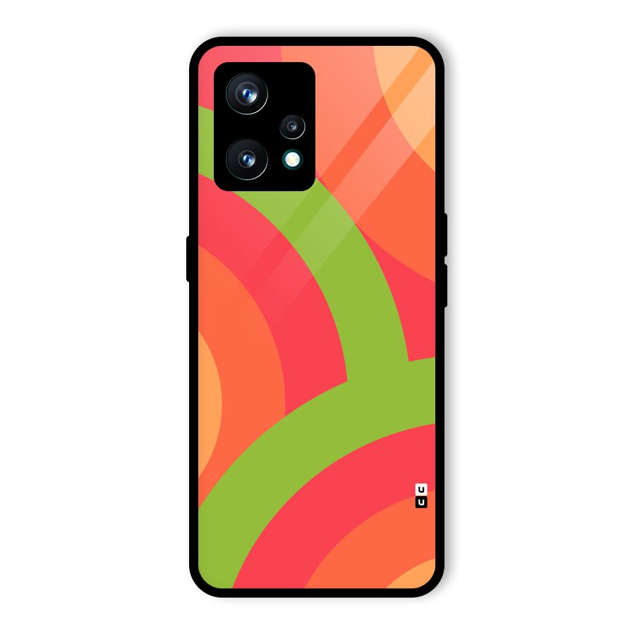 Rounded Shapes Glass Back Case for Realme Narzo 50 Pro