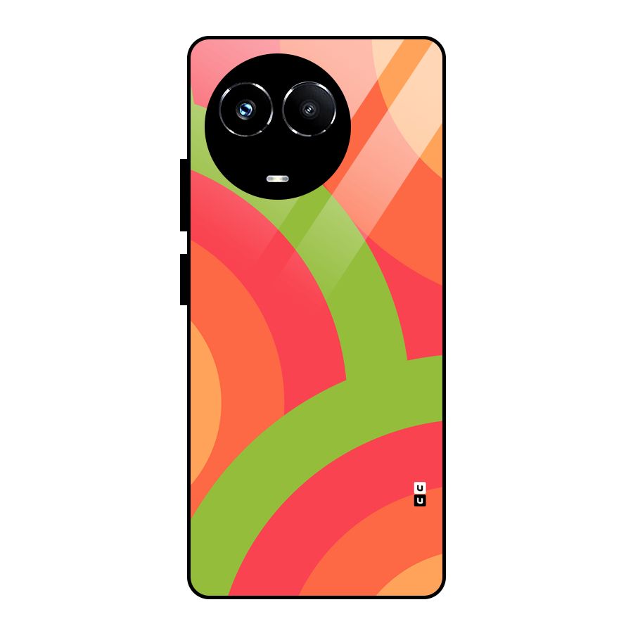 Rounded Shapes Glass Back Case for Realme Narzo 60X