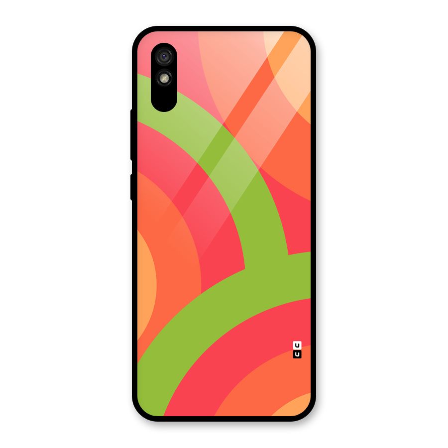Rounded Shapes Glass Back Case for Redmi 9A