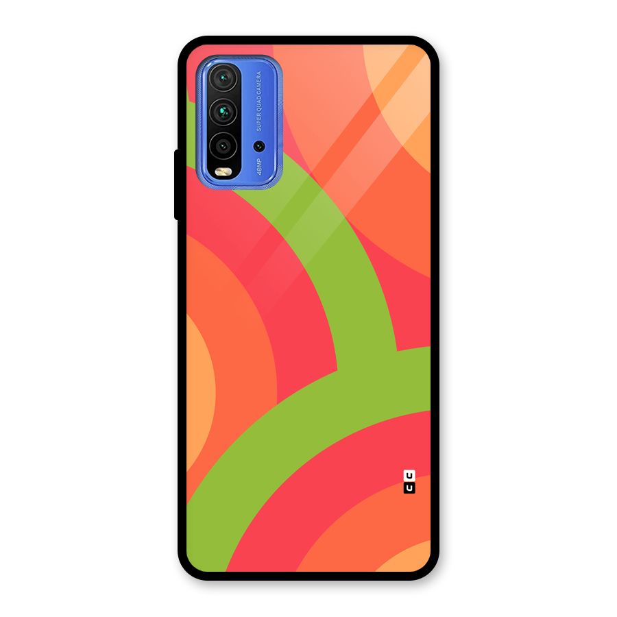 Rounded Shapes Glass Back Case for Redmi 9 Power