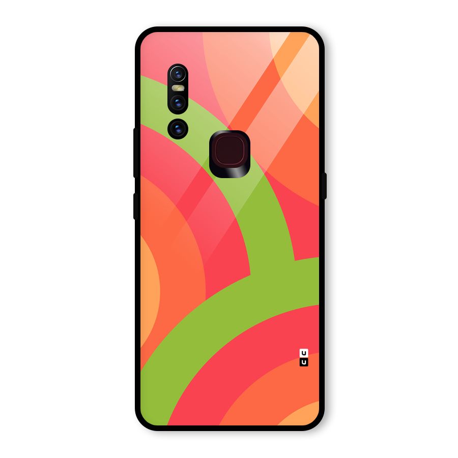 Rounded Shapes Glass Back Case for Vivo V15
