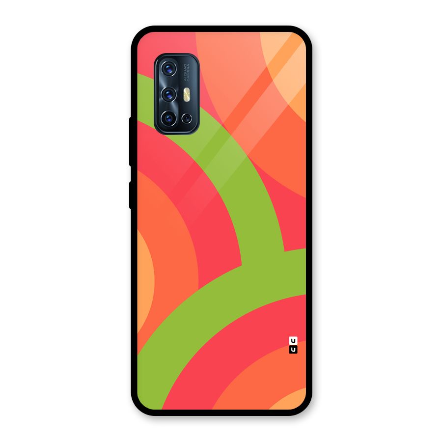 Rounded Shapes Glass Back Case for Vivo V17