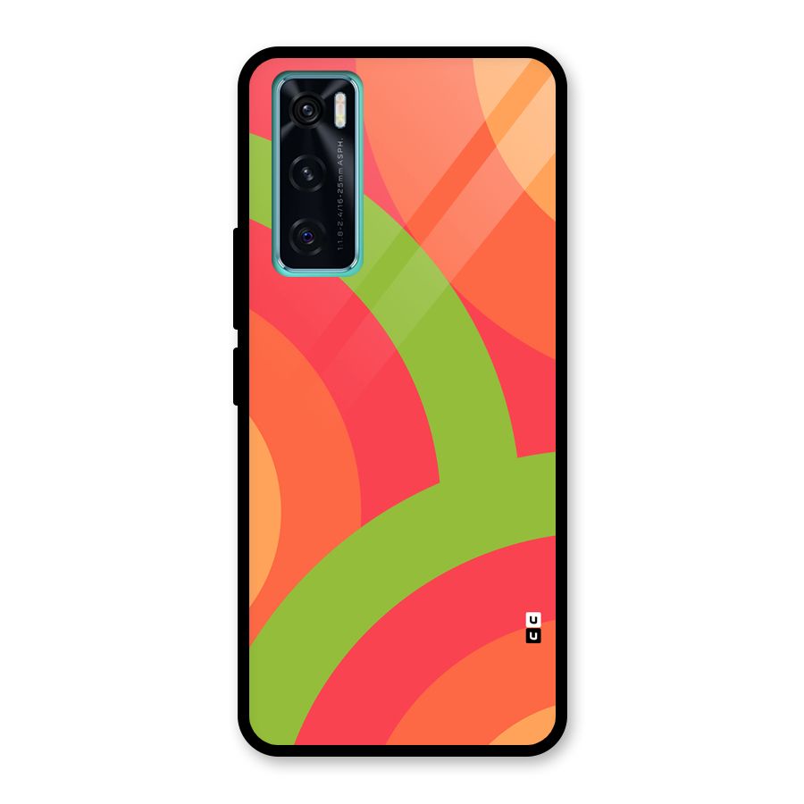 Rounded Shapes Glass Back Case for Vivo V20 SE