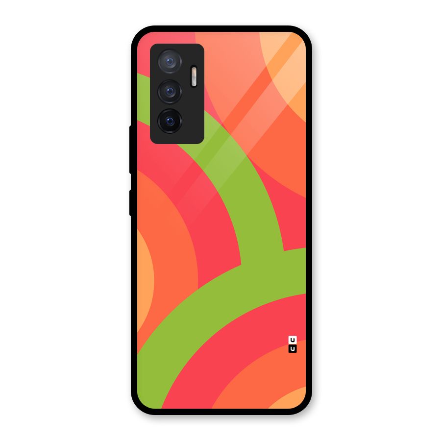 Rounded Shapes Glass Back Case for Vivo V23e