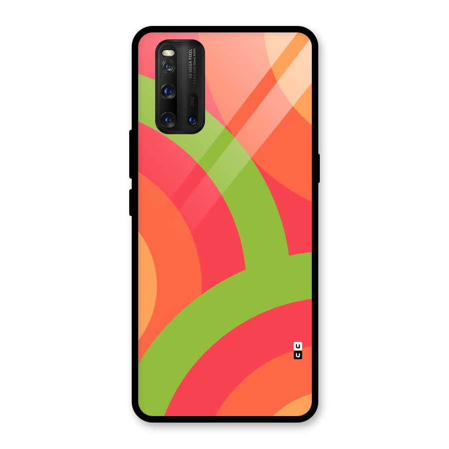 Rounded Shapes Glass Back Case for Vivo iQOO 3