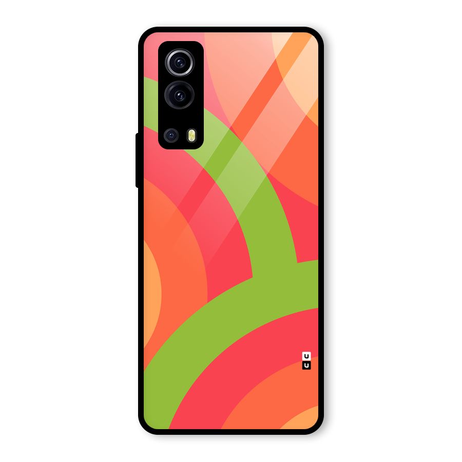 Rounded Shapes Glass Back Case for Vivo iQOO Z3