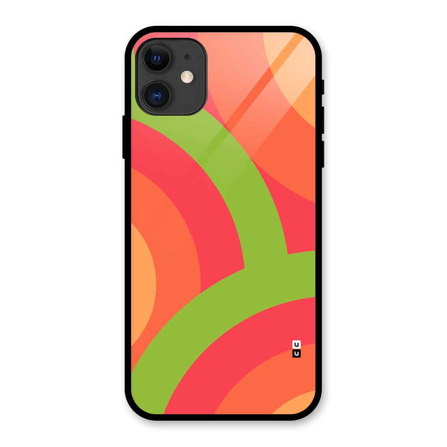 Rounded Shapes Glass Back Case for iPhone 11