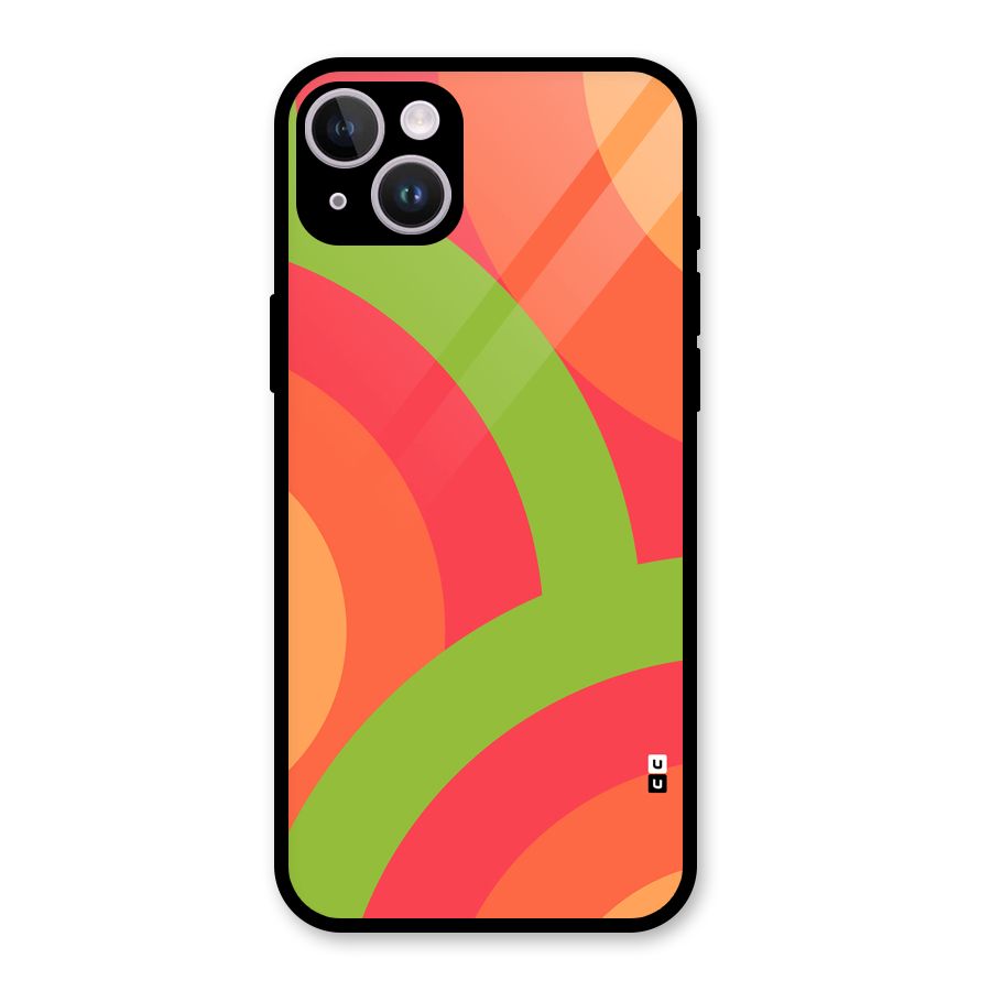 Rounded Shapes Glass Back Case for iPhone 14 Plus