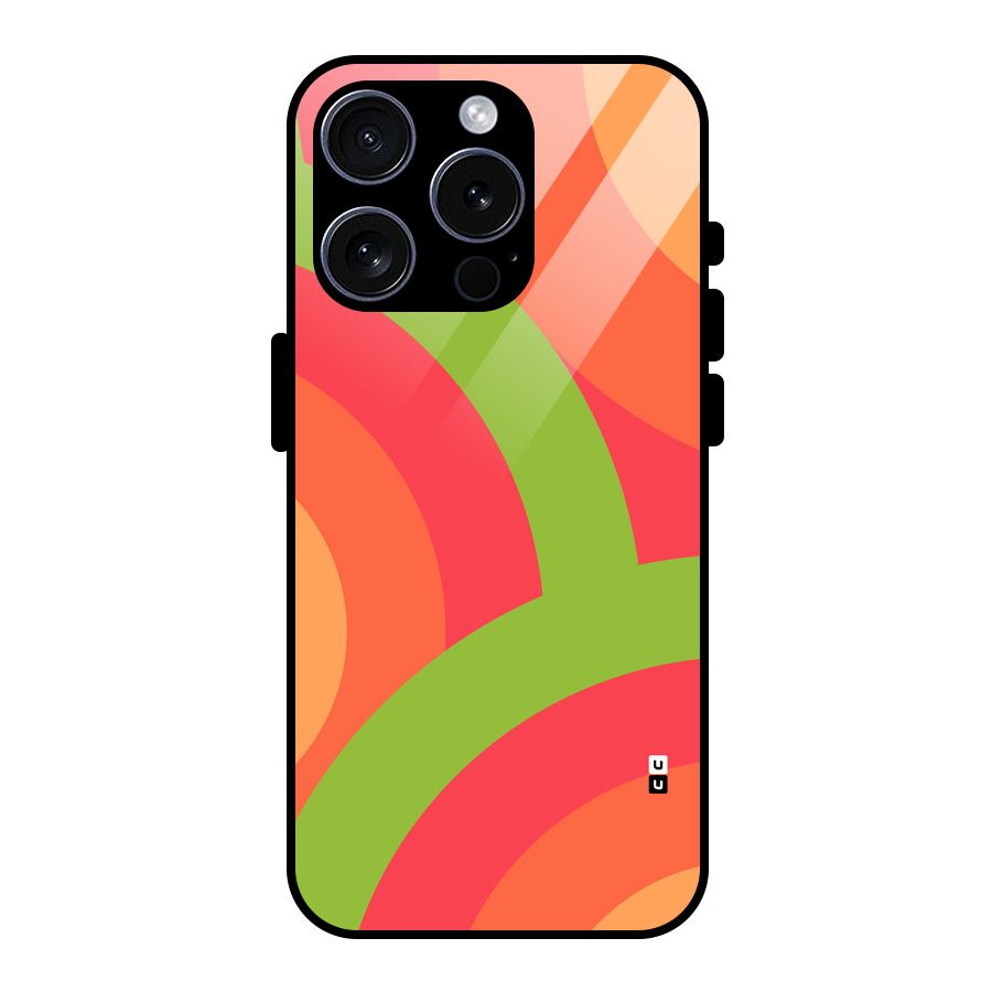 Rounded Shapes Glass Back Case for iPhone 15 Pro