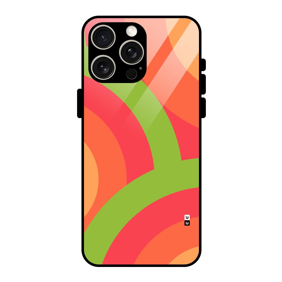 Rounded Shapes Glass Back Case for iPhone 15 Pro Max