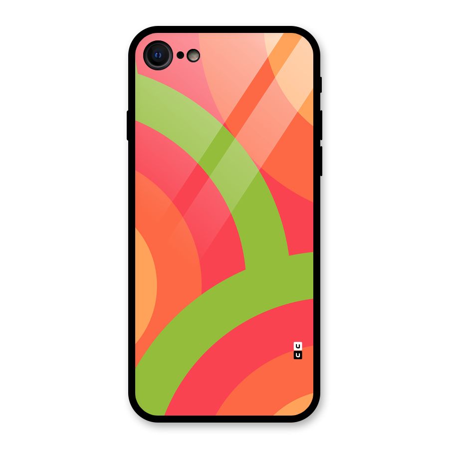 Rounded Shapes Glass Back Case for iPhone 7