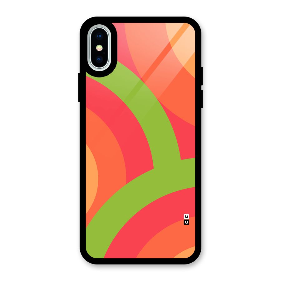 Rounded Shapes Glass Back Case for iPhone X