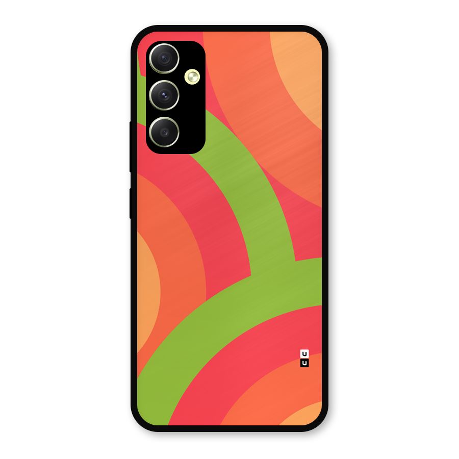 Rounded Shapes Metal Back Case for Galaxy A34