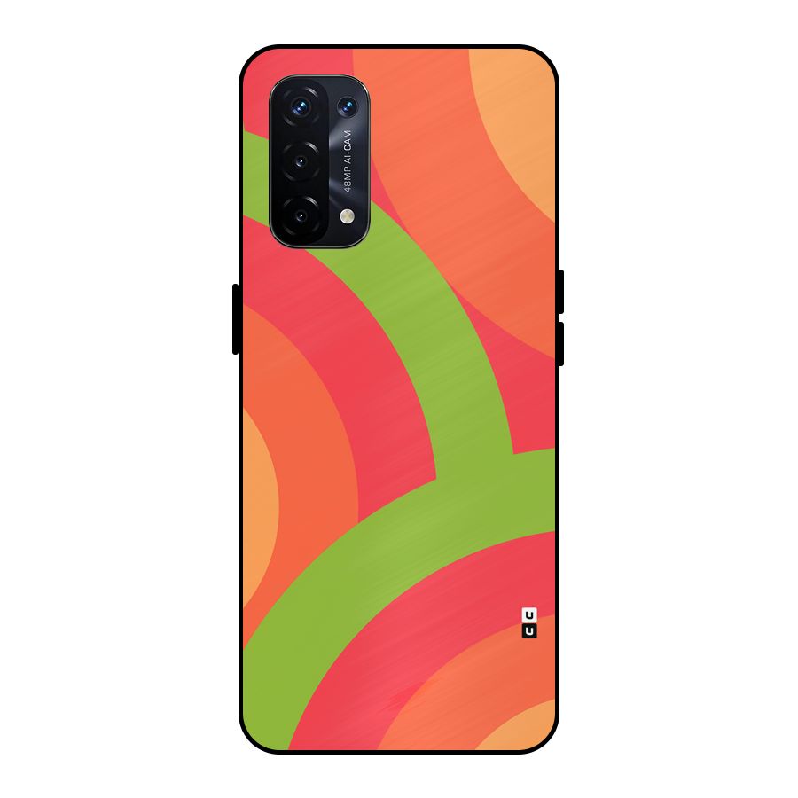 Rounded Shapes Metal Back Case for Oppo A74 5G