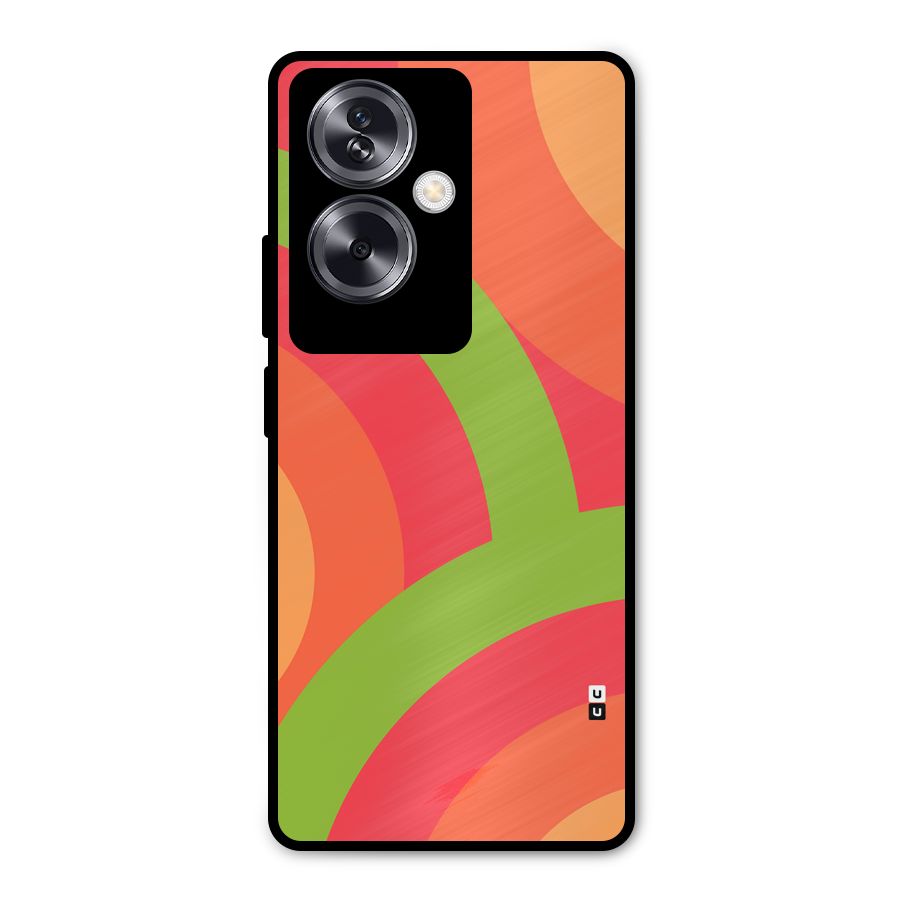 Rounded Shapes Metal Back Case for Oppo A79 5G