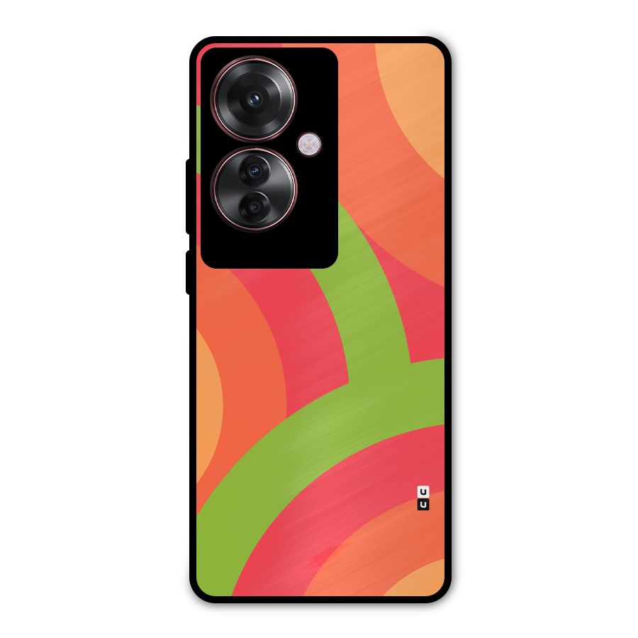Rounded Shapes Metal Back Case for Oppo F25 Pro