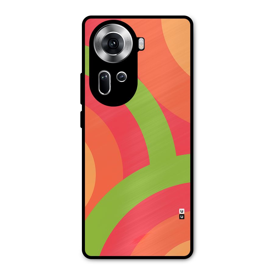 Rounded Shapes Metal Back Case for Oppo Reno11 5G