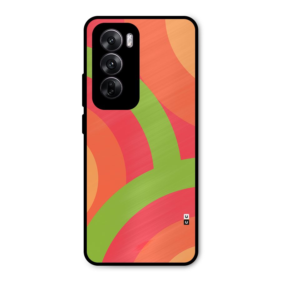 Rounded Shapes Metal Back Case for Oppo Reno12