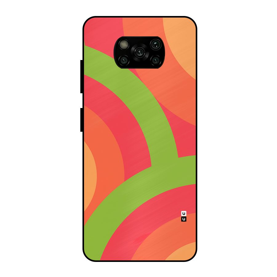 Rounded Shapes Metal Back Case for Poco X3