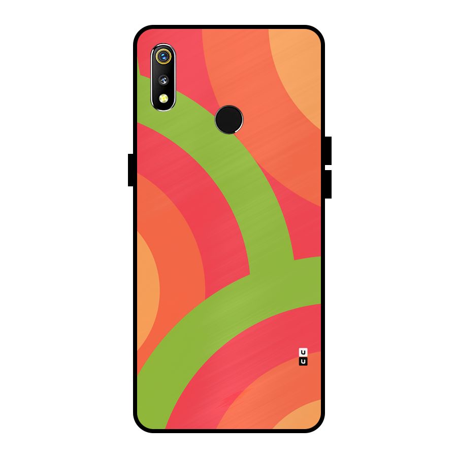 Rounded Shapes Metal Back Case for Realme 3