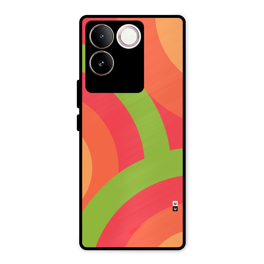 Rounded Shapes Metal Back Case for Vivo T2 Pro