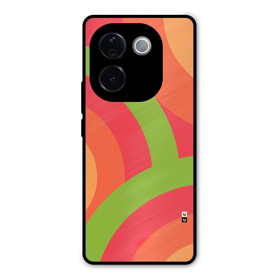 Rounded Shapes Metal Back Case for Vivo T3 Pro
